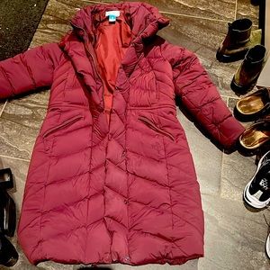 Long Columbia winter coat. Down filled. Color is malbec